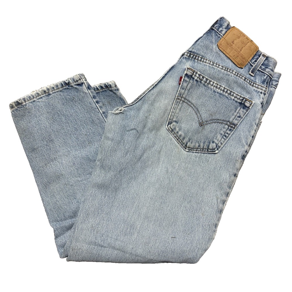 Vintage Levis 570 Baggy Fit Jeans Men 30x30 Blue 90s Y2K Distressed Made in USA